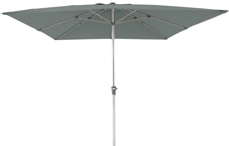 Ombrellone a palo centrale grigio Aura NATERIAL L 285 x 285 cm con telo verde
