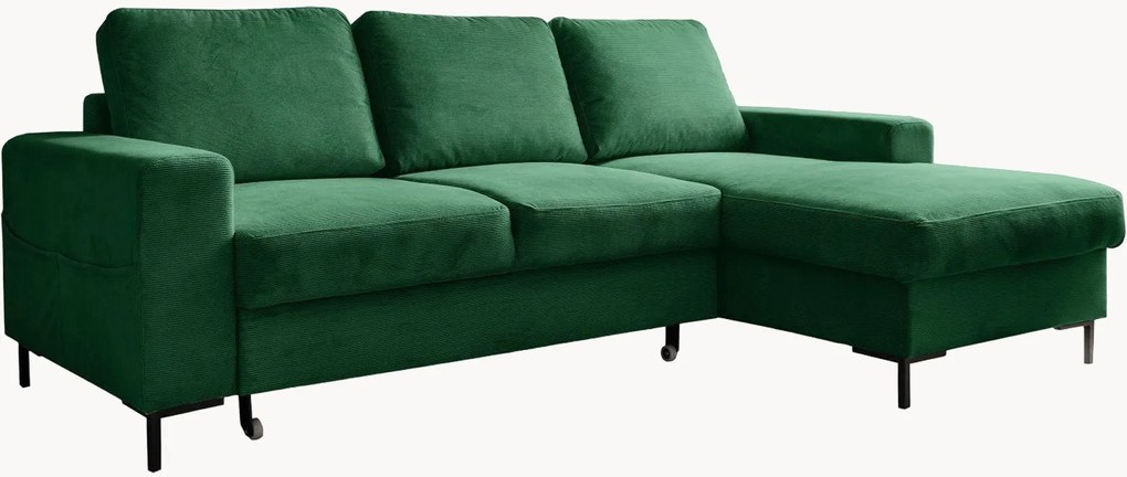 Divano angolare letto in velluto a coste Lofty Lilly