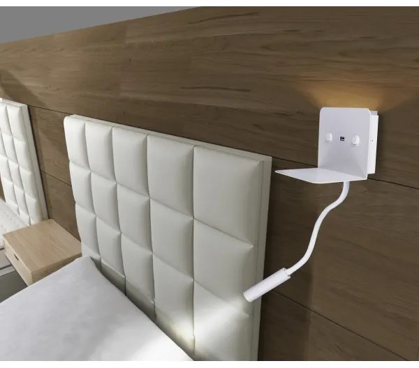 Azzardo AZ4417 - LED Lampada flessibile piccola con ripiano VERA 1xLED/5W/230V + 1xLED/6W