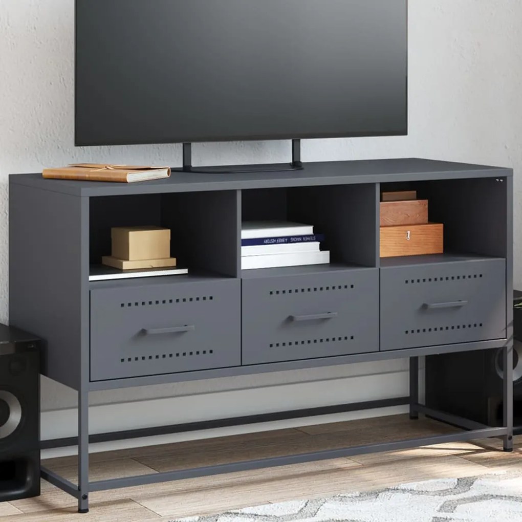Mobile Tv Antracite 100,5x39x60,5 Cm İn Acciaio /