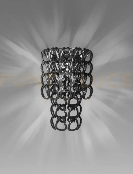 Giogali applique a parete nero e cromo lucido 1 luce attacco e14