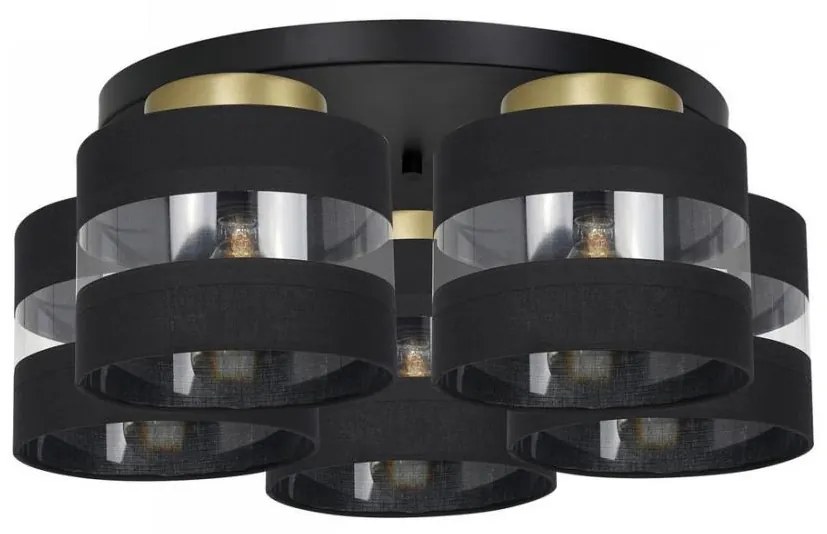 Lampadario a plafone HAVARD 5xE27/60W/230V nero/ottone