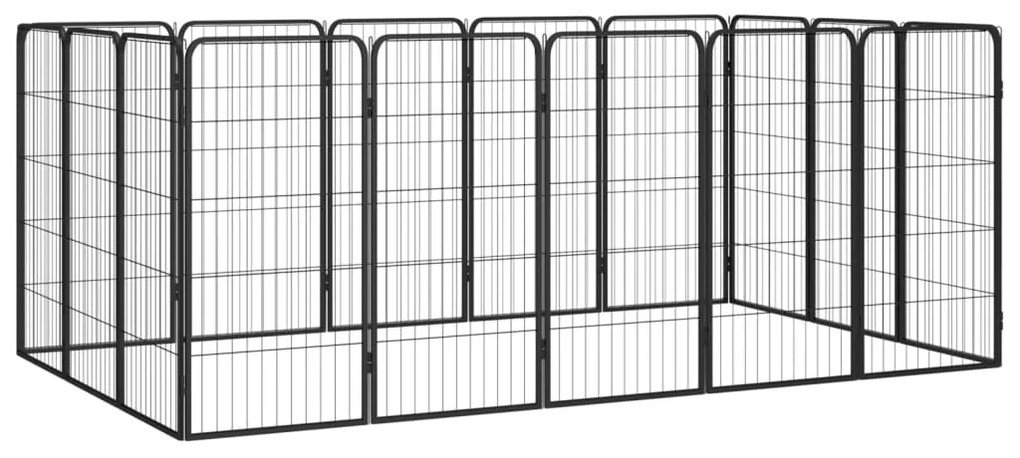 Box Cani 16 Pannelli Nero 50x100 Cm Acciaio Verniciato Polvere /