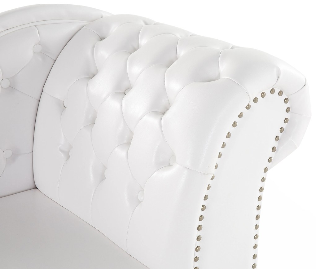 Chaise longue vintage destra in pelle sintetica bianca NIMES Beliani