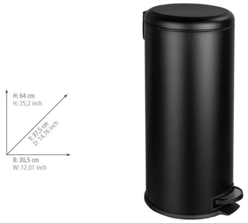 WENKO 54915100 - Cestino LEMAN 30,5x64 cm nero