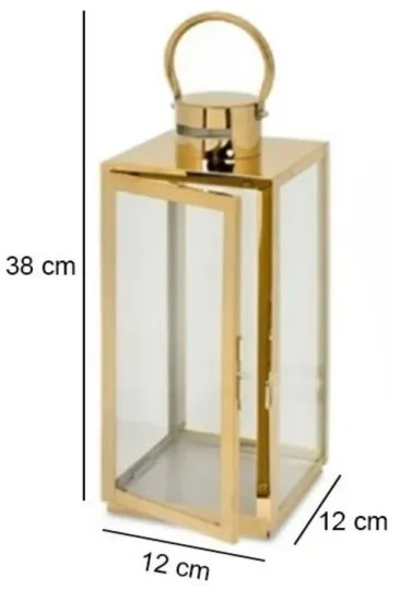 Lanterna decorativa dorata 38 cm