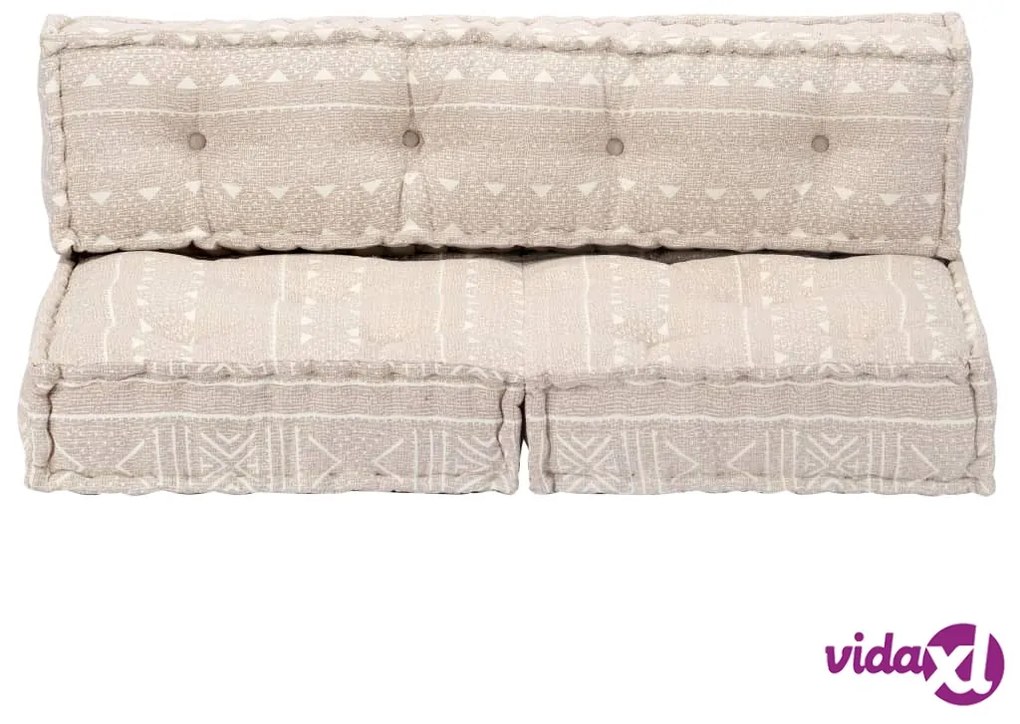 vidaXL Pouf Beige in Tessuto