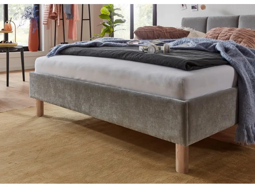 Letto matrimoniale imbottito grigio rete non inclusa 140x200 cm Joker – Meise Möbel