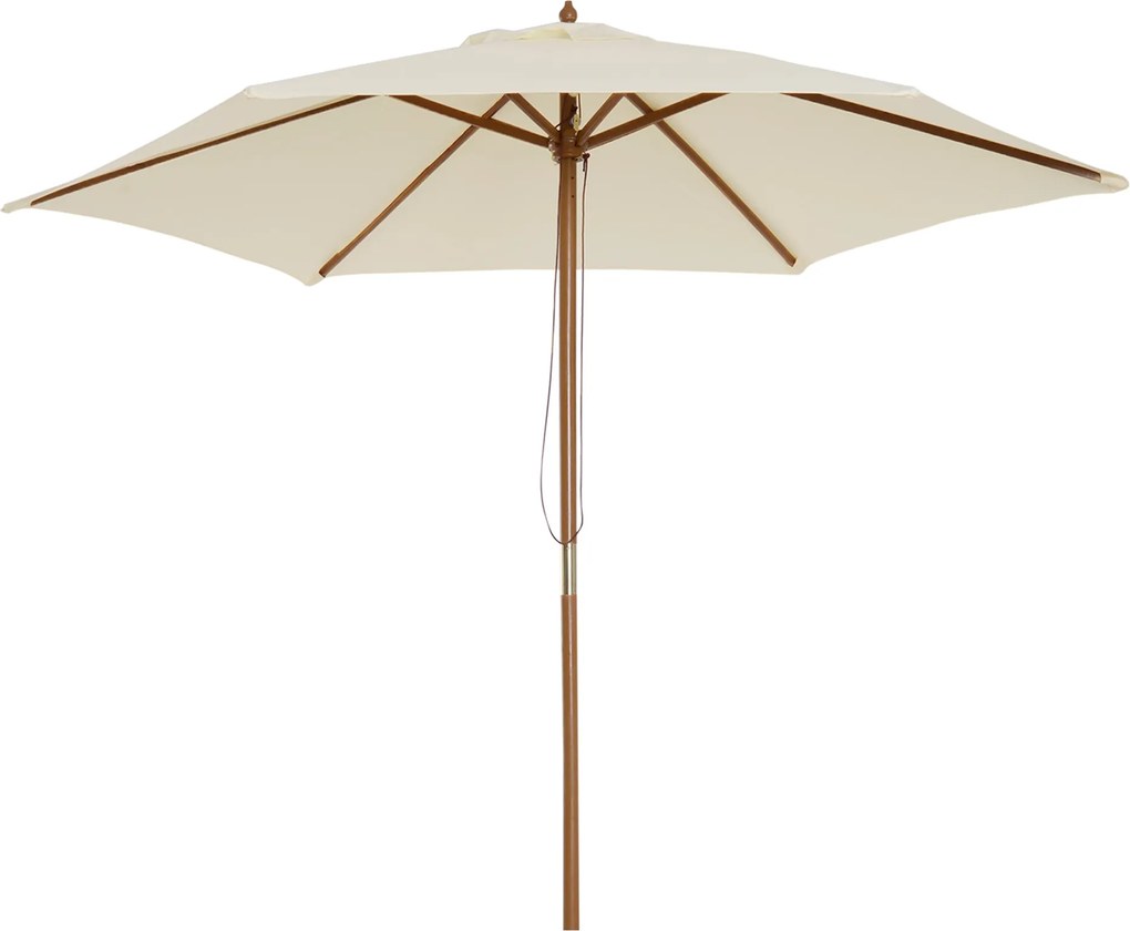 Ombrellone da Giardino 2.5x2.5 m Palo Ø38 mm in Legno Crema...