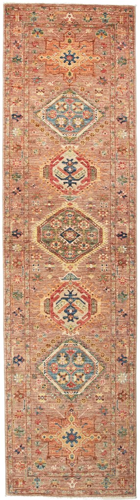 Samarkand Tappeto 290x80 Marrone (Pakistan) Annodato A Mano