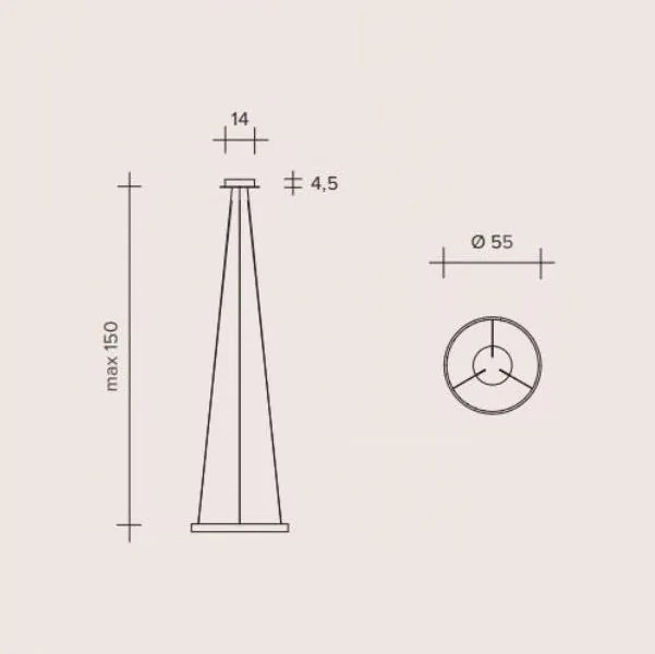 ANELLO Sforzin illuminazione Sospensione Ø55cm Oro 3000K