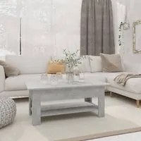 Tavolino da Salotto Grigio Cemento 102x55x42 cm in Truciolato 810257