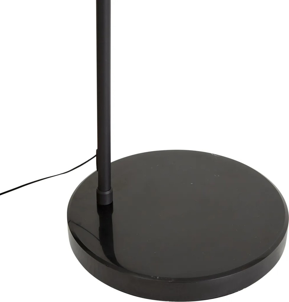 Lampada da terra ad arco di design nera con LED dimmerabile a 3 livelli - Anello