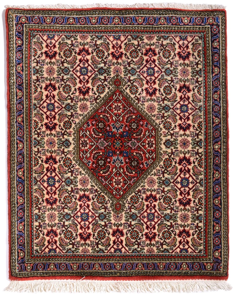 Bidjar Tappeto 90x70 Beige (Iran) Annodato A Mano