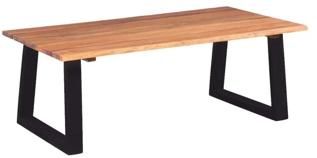 Tavolino Da Salotto İn Legno Massello Di Acacia 110x60x40 Cm /