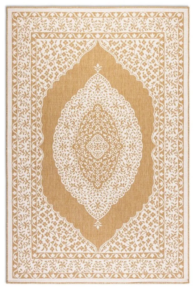 Tappeto da esterno giallo ocra e crema 80x150 cm Gemini - Elle Decoration