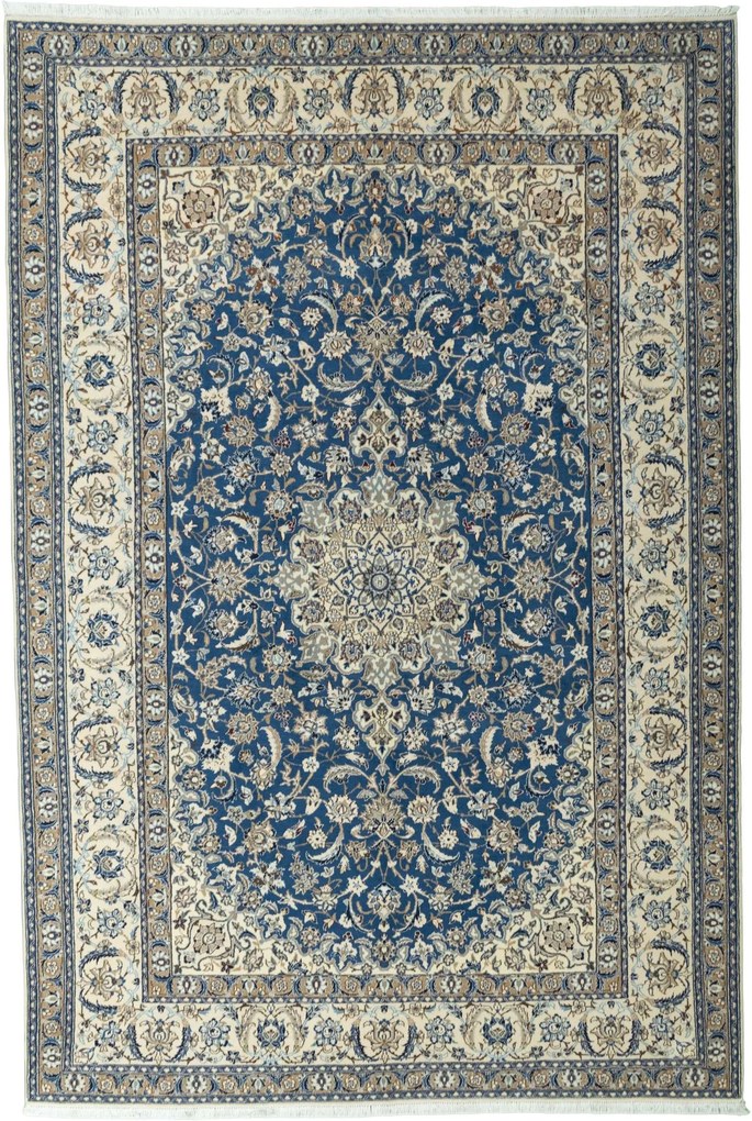 Nain Tappeto persiano 300x200 Blu (Iran) Annodato A Mano