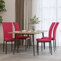 Sedie da Pranzo 4 pz Rosso Vino in Velluto cod mxl 14471