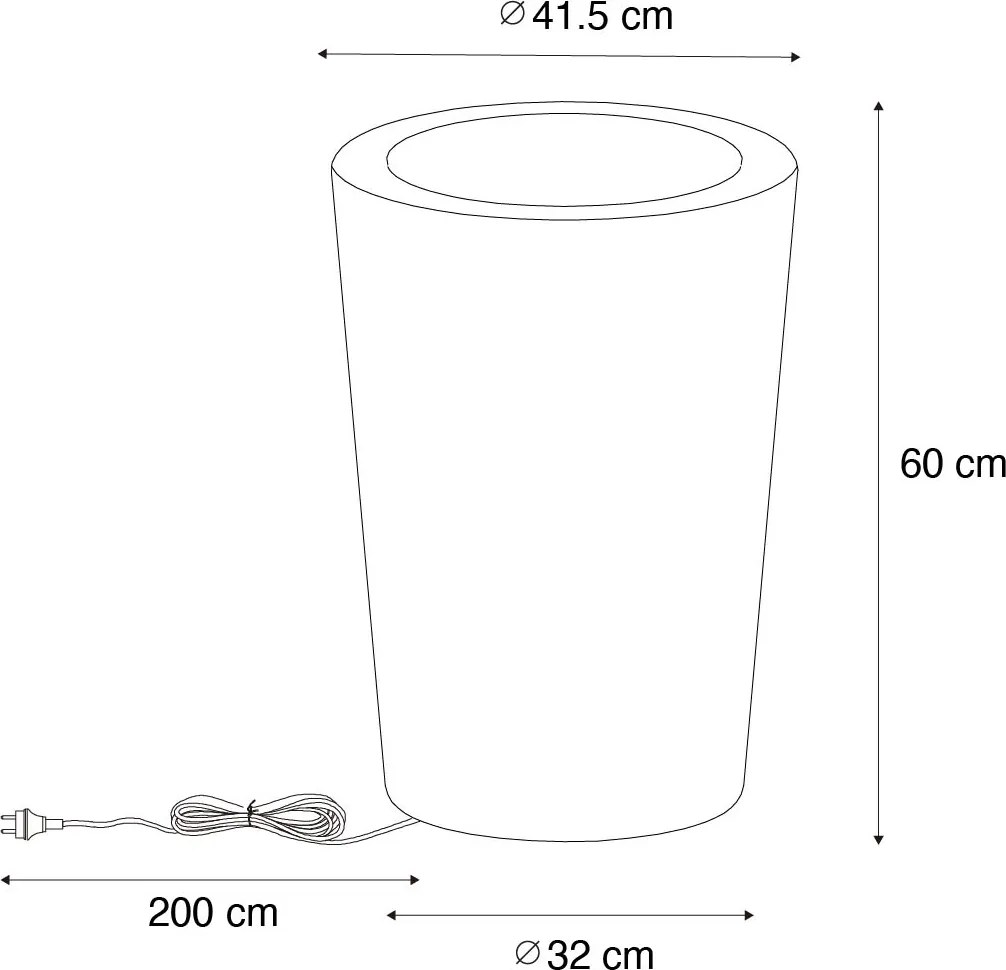 Lampada da terra con fioriera intelligente per esterni bianca IP65 con LED Wifi A60 - Verano