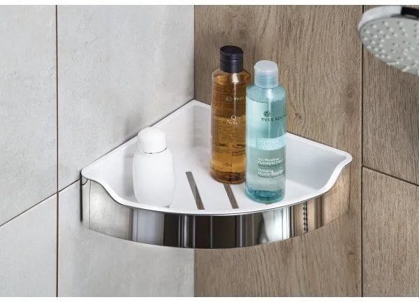 Aqualine - Mensola per doccia ad angolo SAMBA 21,8x30 cm cromo lucido