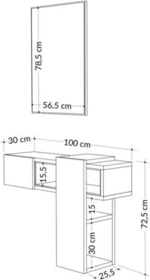 Composizione Ingresso Efes rovere e bianco con specchio