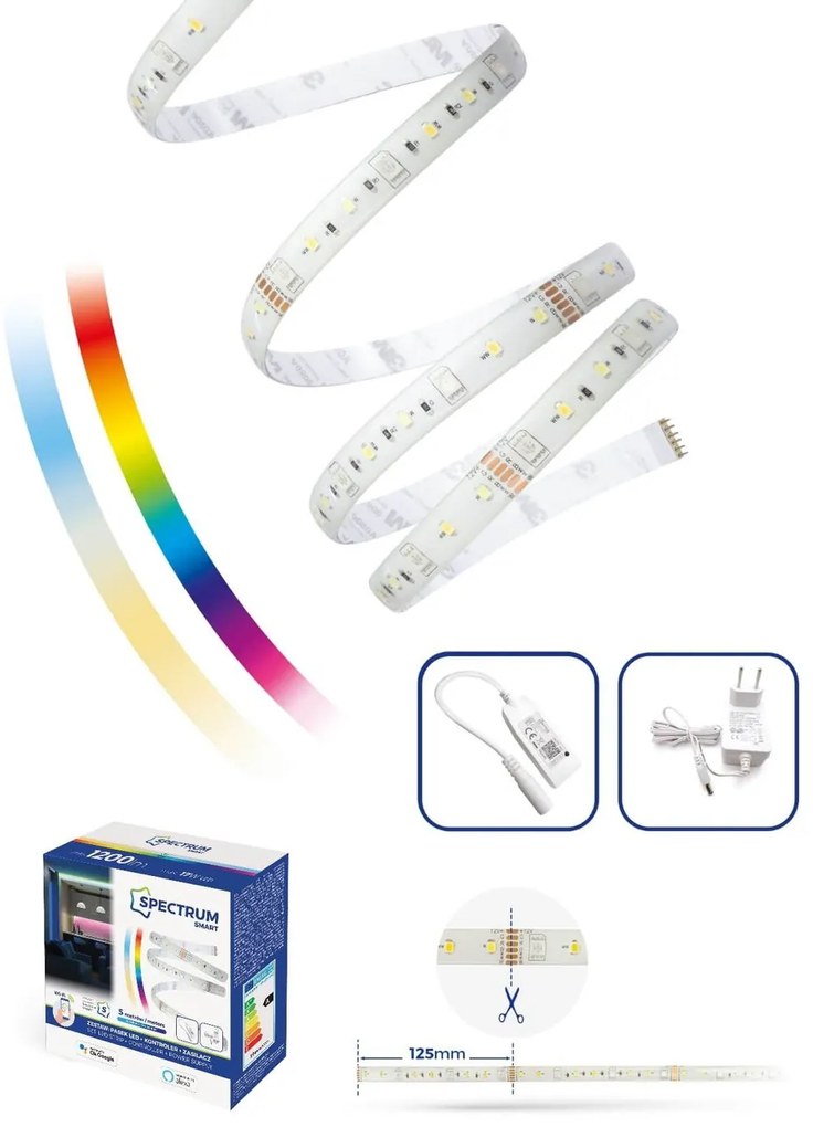 Kit Striscia LED 17W smart RGB+CCT Bianco Variabile e Dimmerabile WiFi - Amazon Alexa e Google Home Colore RGB+CCT