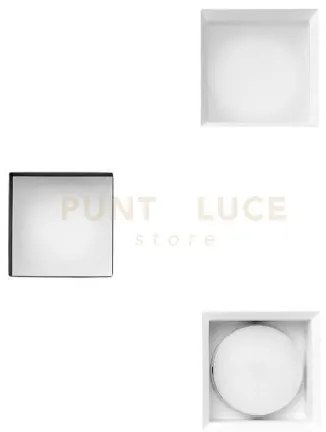 Filiatra faretto ad incasso 1 luce quadrato bianco in gesso attacco...