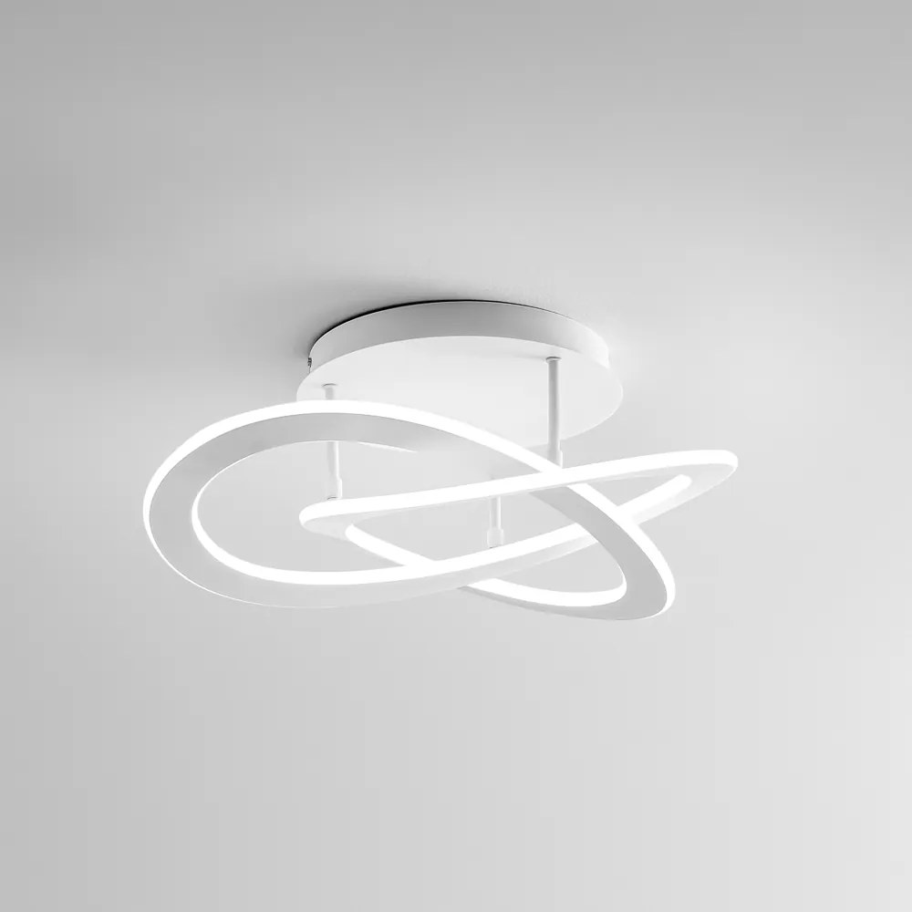 Plafoniera Moderna Yara Alluminio E Silicone Bianco Led 1 Luce 40W 3K