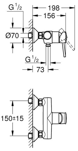 GROHE 23786000 - START CLASSIC Miscelatore doccia 150 mm, cromo lucido