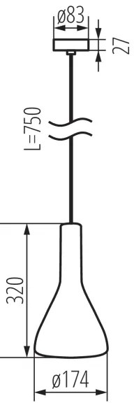Lampadario a sospensione con filo ETISSA 1xE27/40W/230V