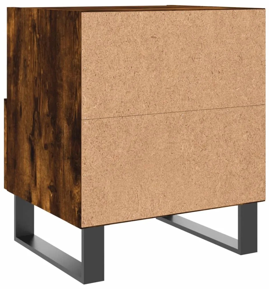 Comodini 2 pz Rovere Fumo 40x35x47,5 cm in Legno Multistrato