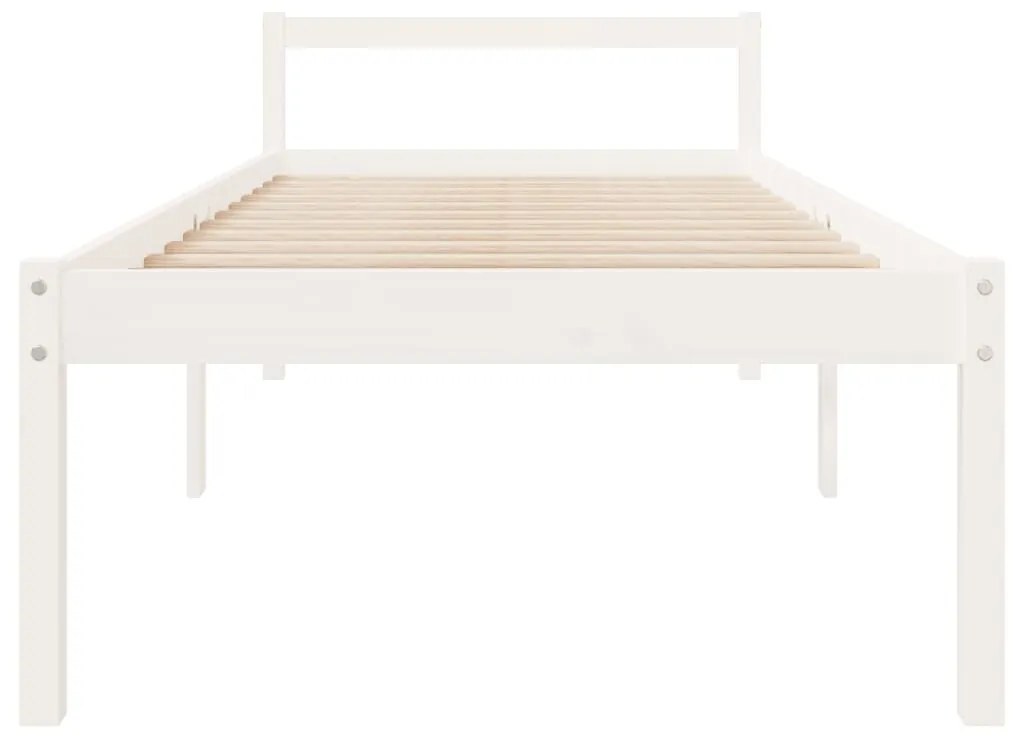 Letto per Anziani Grigio 100x200 cm in Legno Massello di Pino