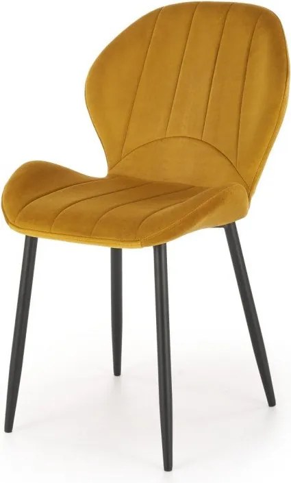 Sedia K538 velluto senape H85 cm