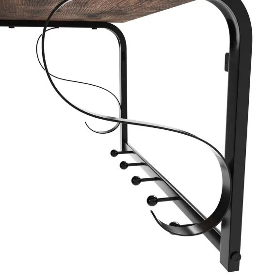 Appendiabiti da parete con mensola NATE marrone/nero