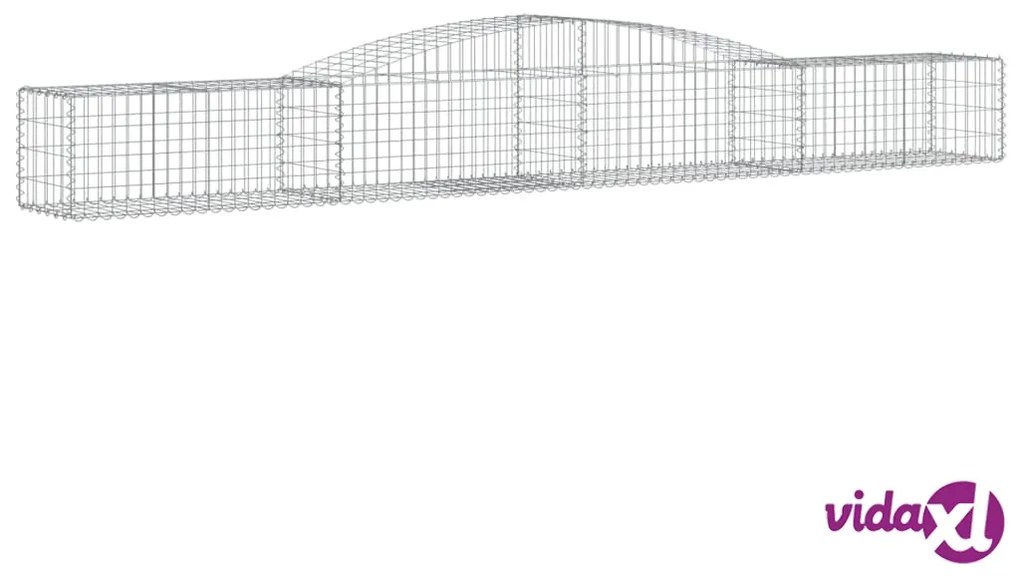 vidaXL Cesti Gabbioni ad Arco 2 pz 400x50x40/60 cm Ferro Zincato