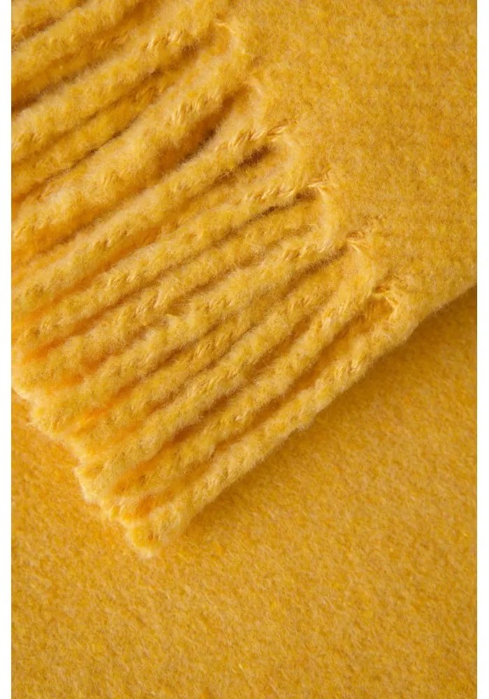 Plaid giallo con basi di cotone, 140 x 180 cm Plain - Euromant