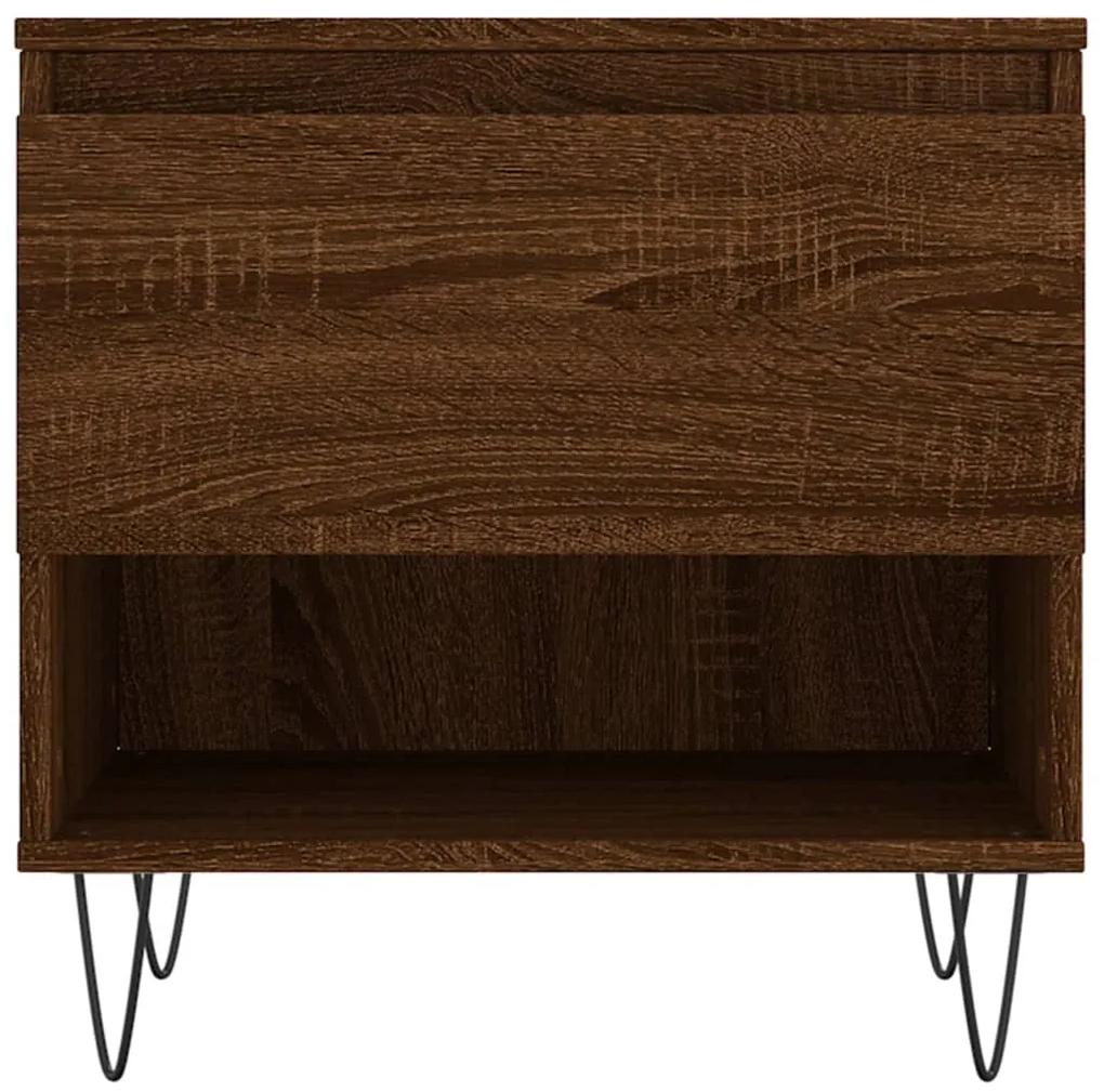 Tavolino da salotto rovere marrone 50x46x50cm legno multistrato