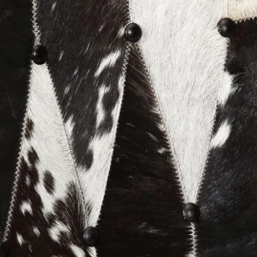 Sedia a Schienale Alto Pelosa in Vera Pelle Nera e Bianca