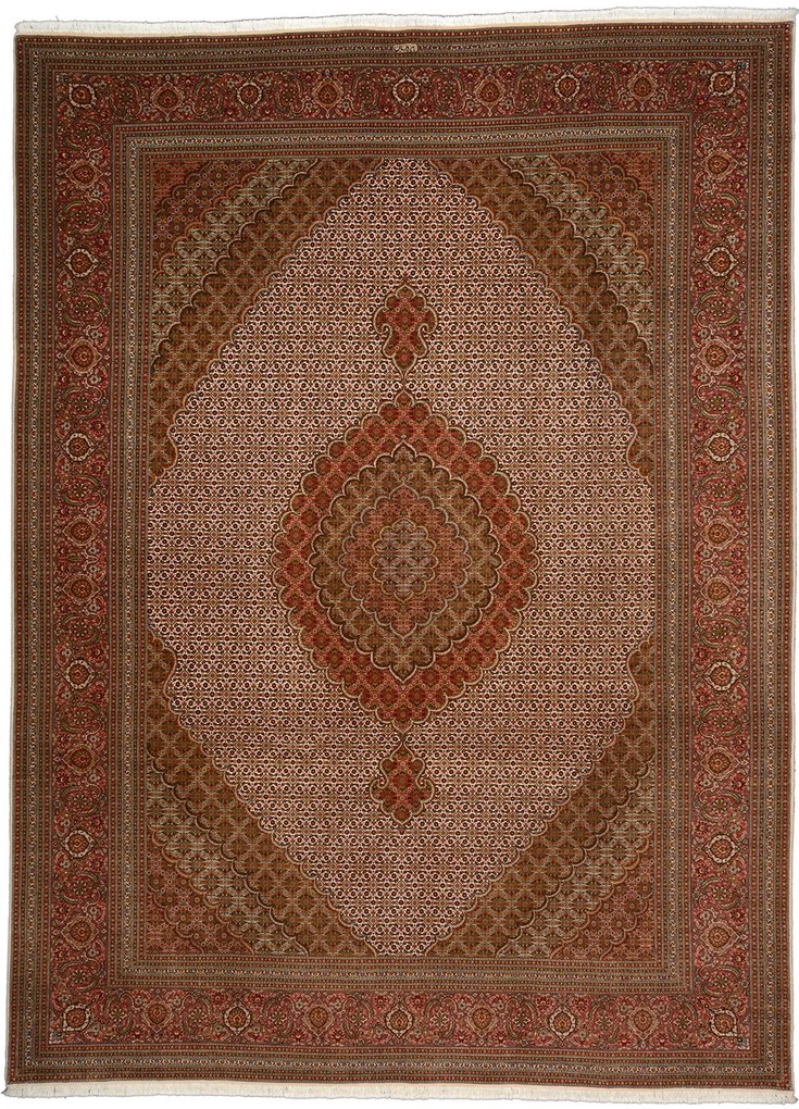 Tabriz Tappeto 250 x 350 Rosso (Iran) Annodato A Mano