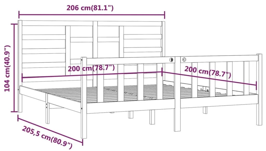 Giroletto Bianco in Legno Massello di Pino 200x200 cm