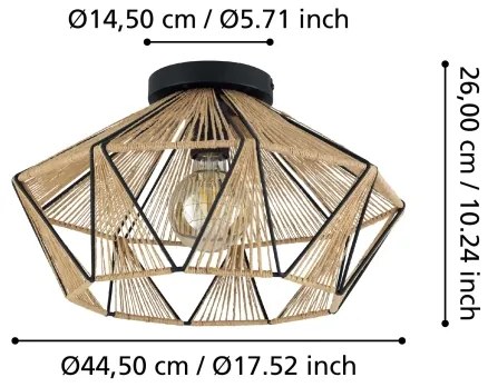 Eglo 43775 - Plafoniera ADWICKLE 1xE27/40W/230V