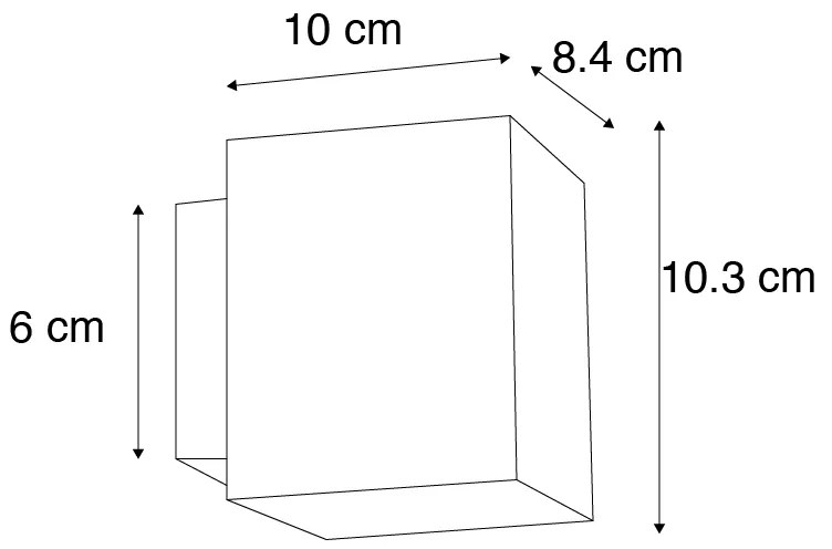 Applique da parete bianca quadrata - Sola