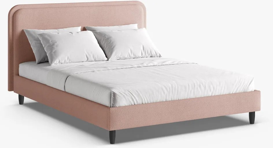 Letto imbottito Aveline in bouclé Baloo - 140x200 cm