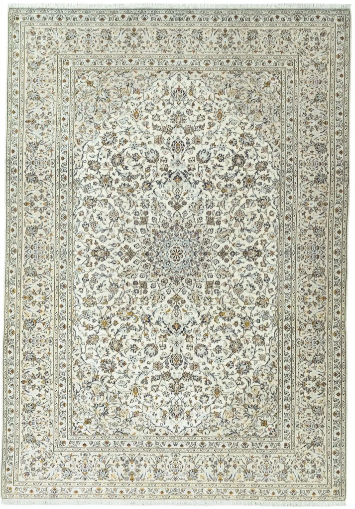 Kashan Tappeto 240 x 350 Beige (Iran) Annodato A Mano