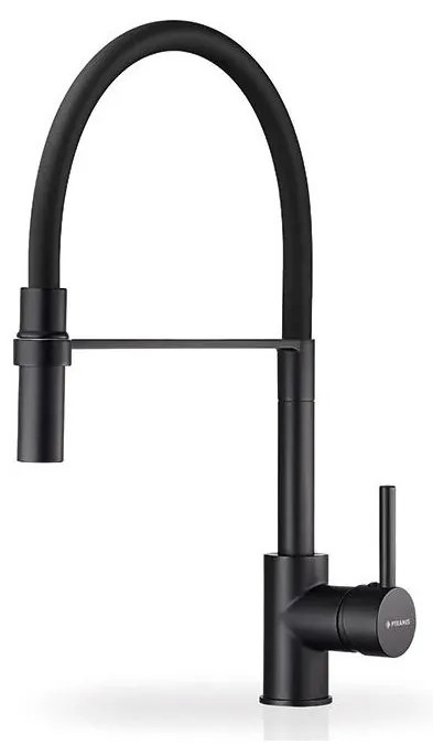 Pyramis 90939901 - Miscelatore lavello SERINA nero opaco con tubo flessibile