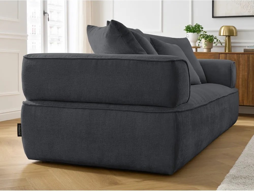 Divano grigio scuro con rivestimento in ciniglia 237 cm Whesley – Bobochic Paris