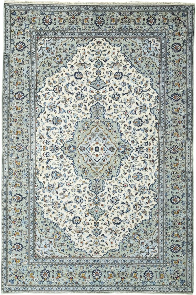 Kashan Tappeto 200x300 Beige (Iran) Annodato A Mano