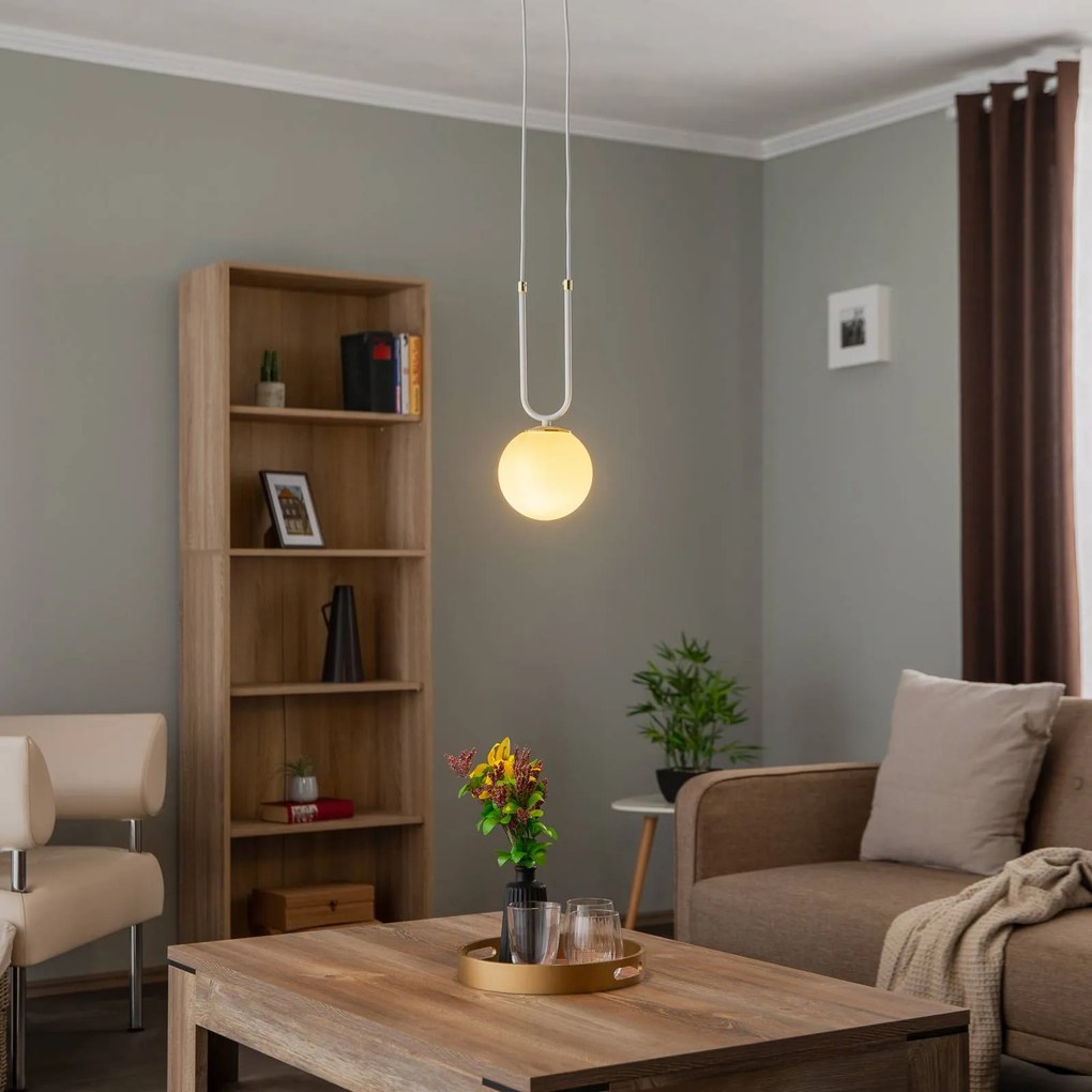 EMIBIG LIGHTING Lampada a sospensione Glam, bianco/opalino, 1 luce