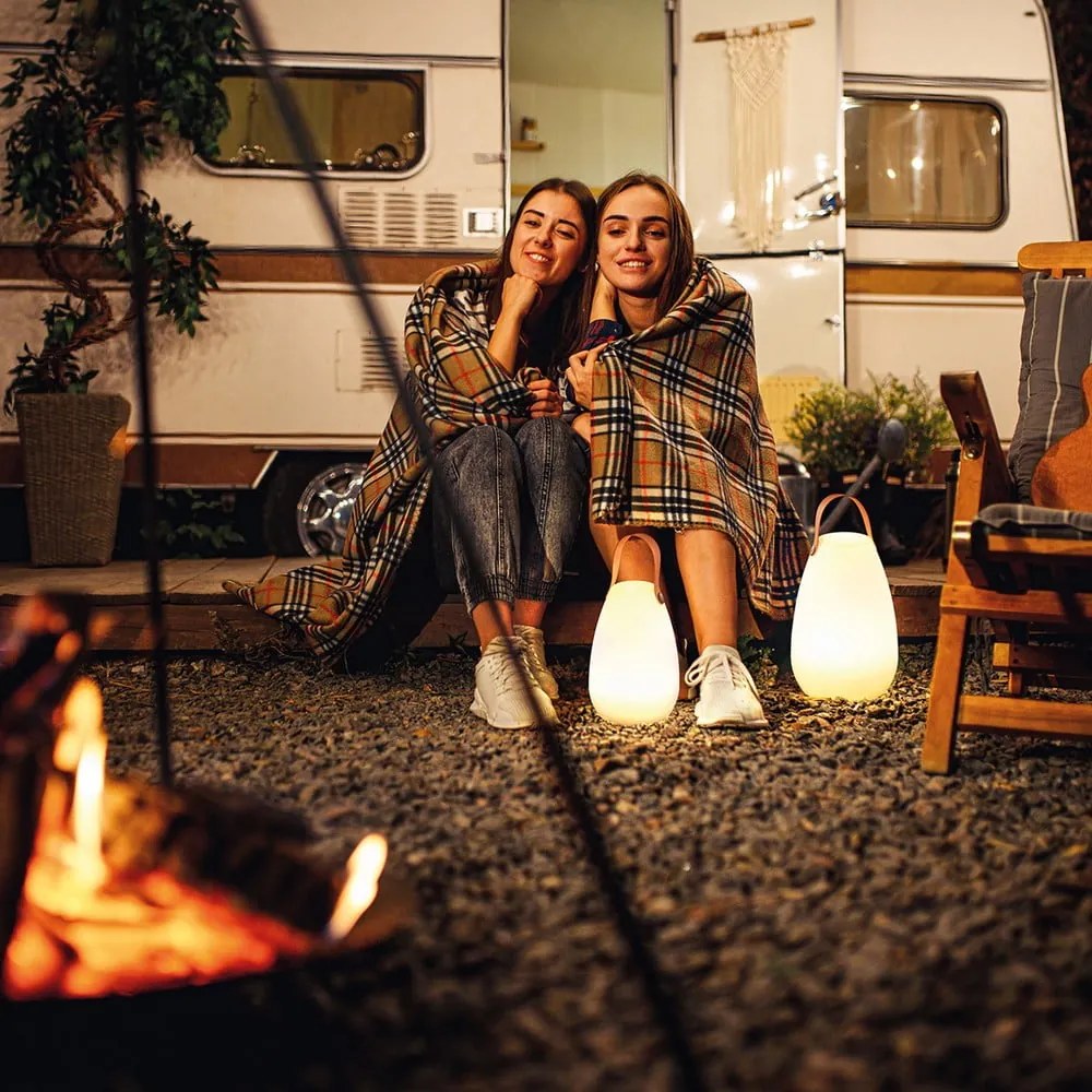 Lampada da tavolo LED bianco-marrone (altezza 20 cm) Ruby - Fischer &amp; Honsel