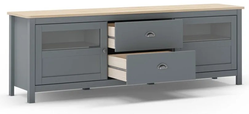 Mobile TV verde polveroso in pino massiccio 180x59x40 cm Misti – Marckeric